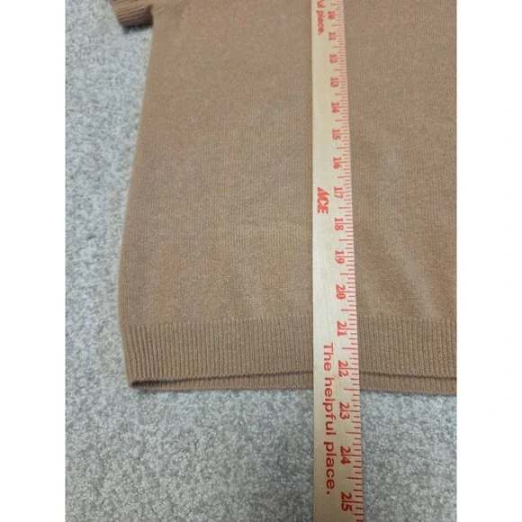 Quince Mongolian Cashmere Camel Tan Short Sleeve Sweater Top Sz S Minimalist - Picture 6 of 8